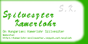 szilveszter kamerlohr business card